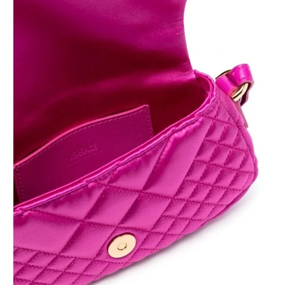 Versace Greca Goddess Silk Mini Bag Hot Pink with Crystal Embellishments - Picture 7 of 11
